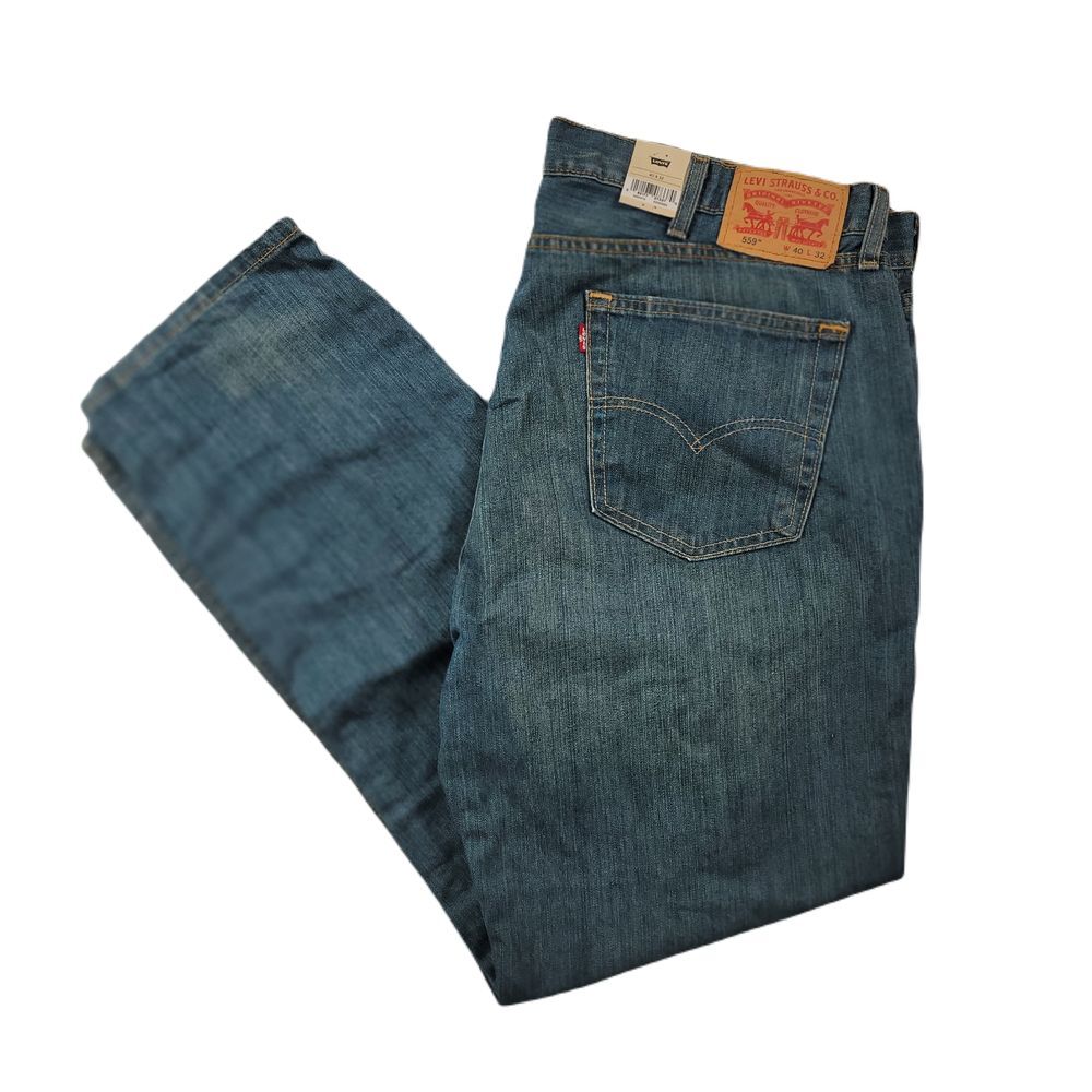 Levis 559 Jeans Mens 40x32 Relaxed Straight Blue‎ Denim American Cotton